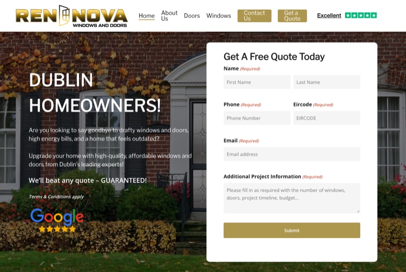 Rennova Windows & Doors website